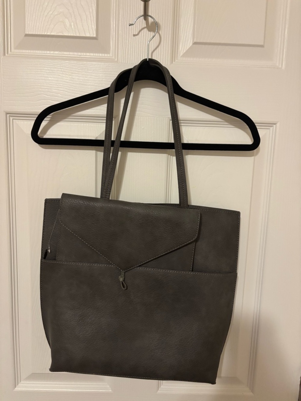 Street Level Gray Tote Bag with flap bag/wallet